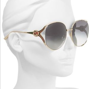 Gucci oversized open temple 63mm sunglasses